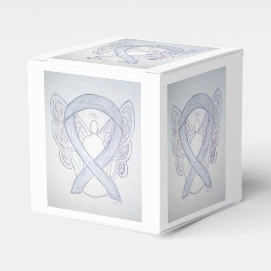 ライトグレー認識度リボンエンジェルパーティー特典ボックス フェイバーボックス (正面サイド)