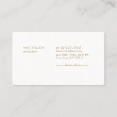 ライトグレー金ゴールドフローラルパターンデザイナー 名刺 (裏面)