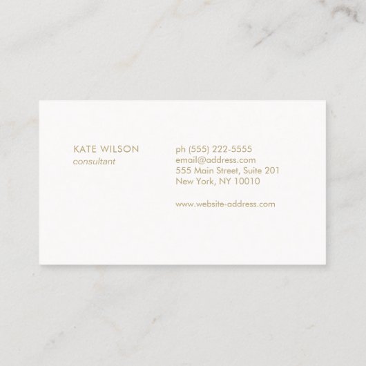 ライトグレー金ゴールドフローラルパターンデザイナー 名刺 (裏面)