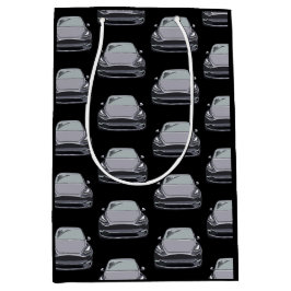 ライトグレー電気自動車SUVカーブラック ミディアムペーパーバッグ