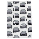 ライトグレー電気自動車SUV車 ミディアムペーパーバッグ (裏面)