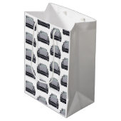 ライトグレー電気自動車SUV車 ミディアムペーパーバッグ (正面アングル)