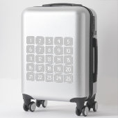 ライトグレー カスタマイズ可能 スクエア数字ステッカー シール (スーツケース)