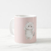 ライトグレー キティ 猫 ニャー コーヒーマグカップ (正面左)
