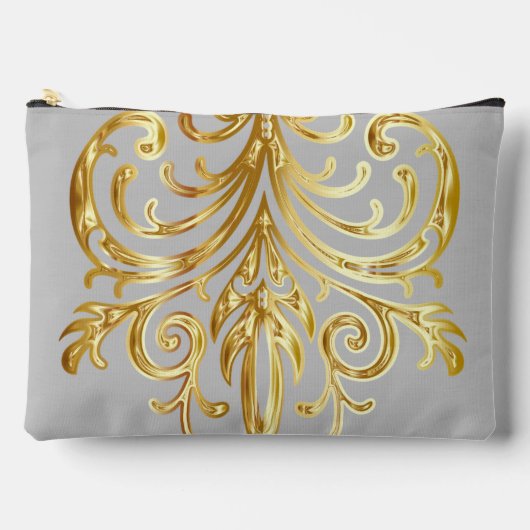 ライトグレー、クリスマスプレゼント機関®大 アクセサリーポーチ (正面)