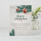 ライトグレー&グリーンクリスマスパーティの招待状 シーズンカード (スタンド正面)
