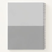 ライトグレー&グレイイニシャルモダンモノグラム ノートブック (裏面)