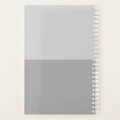 ライトグレー&グレイイニシャルモダンモノグラム プランナー手帳 (裏面)