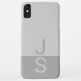 ライトグレー&グレイイニシャルモダンモノグラム iPhone XS MAXケース