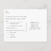 ライトグレー & シルバー シャイニー コンフェッティ ドット RSVP インビテーションポストカード (裏面)