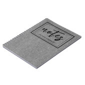 ライトグレー デニム クラシック スパイラル メンズ ノートブック (左側)