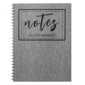 ライトグレー デニム クラシック スパイラル メンズ ノートブック (正面)