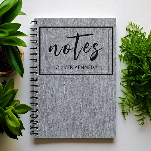 ライトグレー デニム クラシック スパイラル メンズ ノートブック