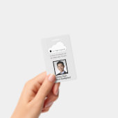 ライトグレー＆ブラックの縦型社員ID バッジ (手持ち)