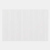 ライトグレー & ホワイト ストライプ ラッピングペーパーシート (正面)