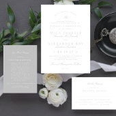 ライトグレー |書クラシック道の結婚種類 招待状