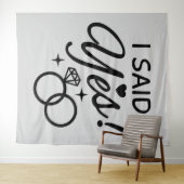 ライトグレー 私もイエスよ 結婚お披露目パーティー タペストリー (インサイチュ(横))