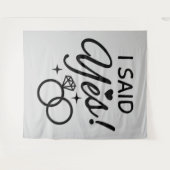 ライトグレー 私もイエスよ 結婚お披露目パーティー タペストリー (正面(横))