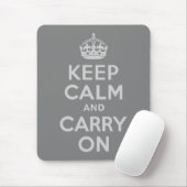 ライトグレーKeep Calm and Carry On マウスパッド (マウス)