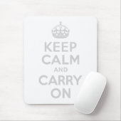 ライトグレーKeep Calm and Carry On マウスパッド (マウス)