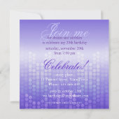 ライトグローシャイニーパープルパーティー誕生日招待状 招待状 (裏面)