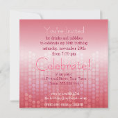 ライトグローシャイニーピンクパーティー誕生日招待状 招待状 (裏面)