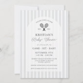 ライトグ名門私立校風のレーテニスカントリークラブベビーシャワー 招待状 (正面)