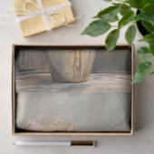 ライトグ素朴レーブルー、ベージュ、赤の花と花瓶 薄葉紙 (ギフト)