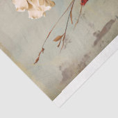 ライトグ素朴レーブルー、ベージュ、赤の花と花瓶 薄葉紙 (詳細)