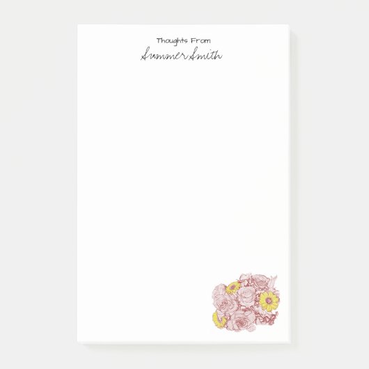 ライトコーナーテラコッタアウトラインブーケカスタム ポストイット (正面)