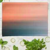 ライトコーラルとグレーブルーのストライプ キッチンタオル (折り畳み)