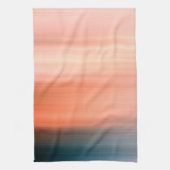 ライトコーラルとグレーブルーのストライプ キッチンタオル (縦)