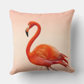 ライトコーラルの美しいピンクのフラミンゴ クッション (裏面)