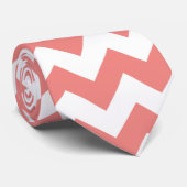 ライトコーラルシェブロンストライプ ネクタイ (ロール)