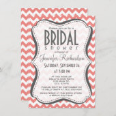 ライトコーラルシェブロンストライプ 招待状 (正面/裏面)