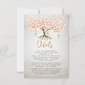 ライトコーラルハートリーフの木の結婚式の招待 招待状 (正面)
