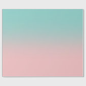 ライトコーラルピンクとティール(緑がかった色) グラデーション ラッピングペーパー (フラット)