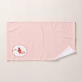ライトコーラルピンクのフラインゴ バスタオルセット (ハンドタオル)