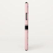 ライトコーラルピンクの背景に咲くモダンで美しいピンクの花 Case-Mate iPhoneケース (裏面/右)