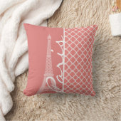 ライトコーラルピンクモロッコクローバーパリ クッション (ブランケット)