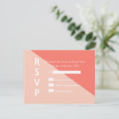 ライトコーラルピーチツートーンRSVPポストカード インビテーションポストカード (スタンド正面)
