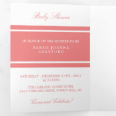 ライトコーラルベビーモダンシャワースイート 三つ折り招待状 (内部最初)