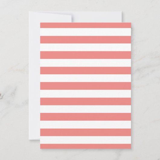 ライトコーラル横ストライプ線 招待状 (裏面)