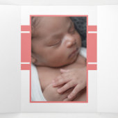 ライトコーラル3フォトコラージュベビー誕生 三つ折り案内状 (内部中)