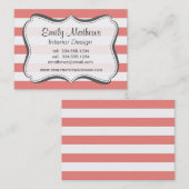ライトコーラル ストライプ 名刺 (正面/裏面)