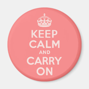 ライトコーラルKeep Calm and Carry On マグネット