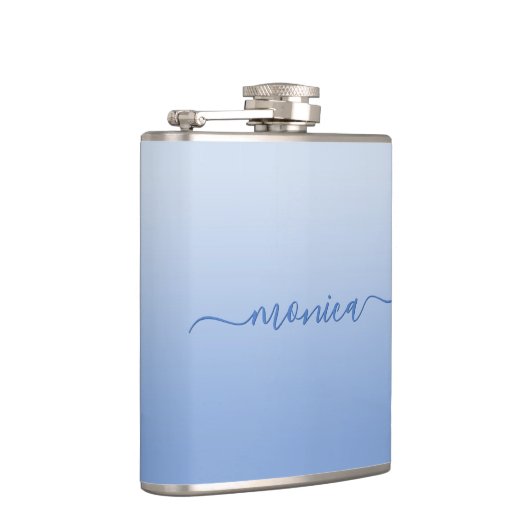 ライトコーンフラワーブルーグラデーションエレガントシグネチャー フラスク (右)