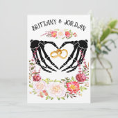 ライトゴシック スケルトンハンド ウェディング招待状 招待状 (スタンド正面)