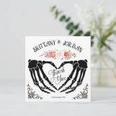 ライトゴシック スケルトンハンド ウェディング サンクスカード 招待状 (スタンド正面)