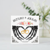 ライトゴシック スケルトンハンド RSVP & ギフトカード 招待状 (スタンド正面)